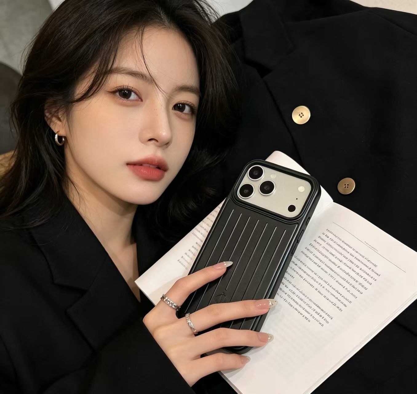 Suitcase-Inspired Ribbed Phone Case