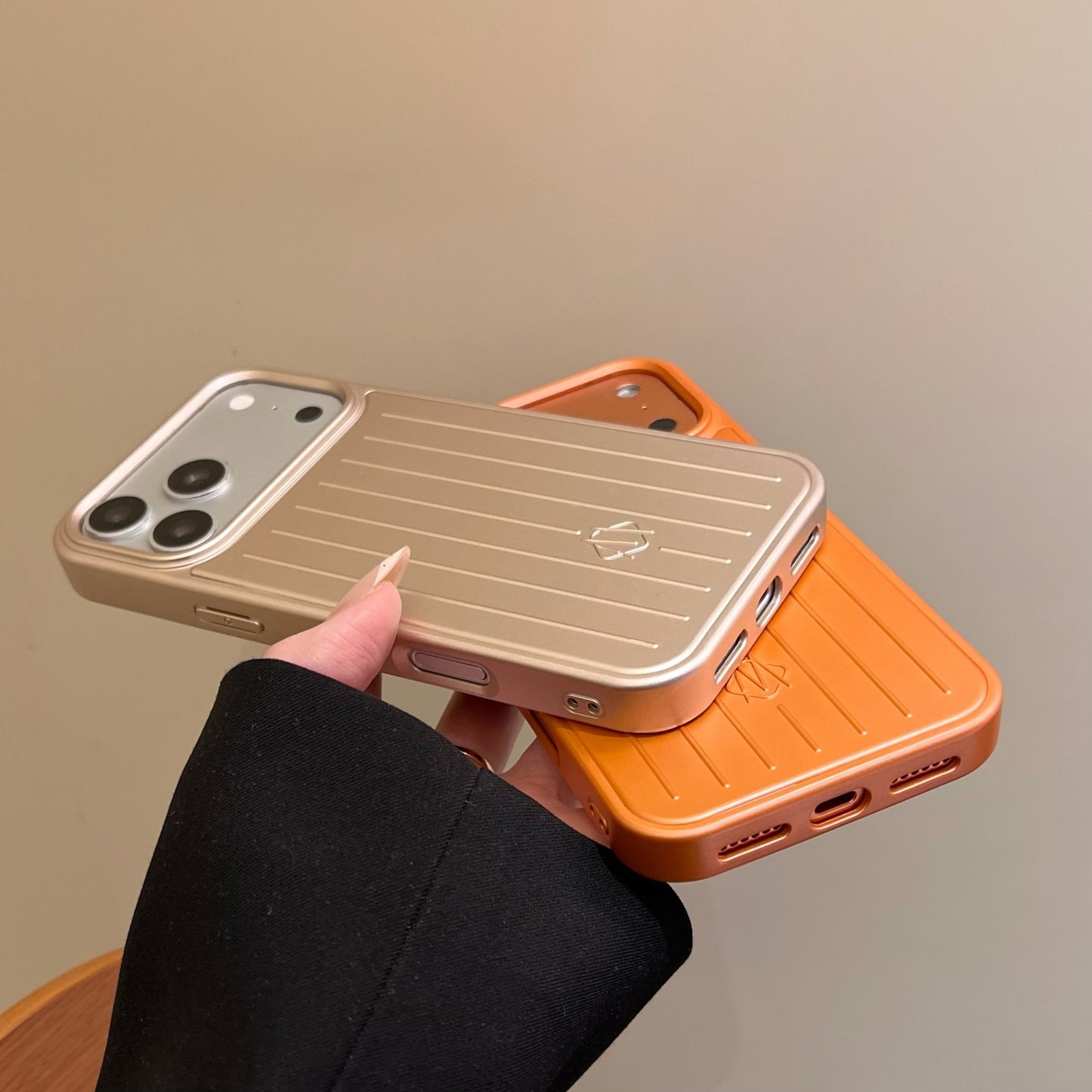Suitcase-Inspired Ribbed Phone Case