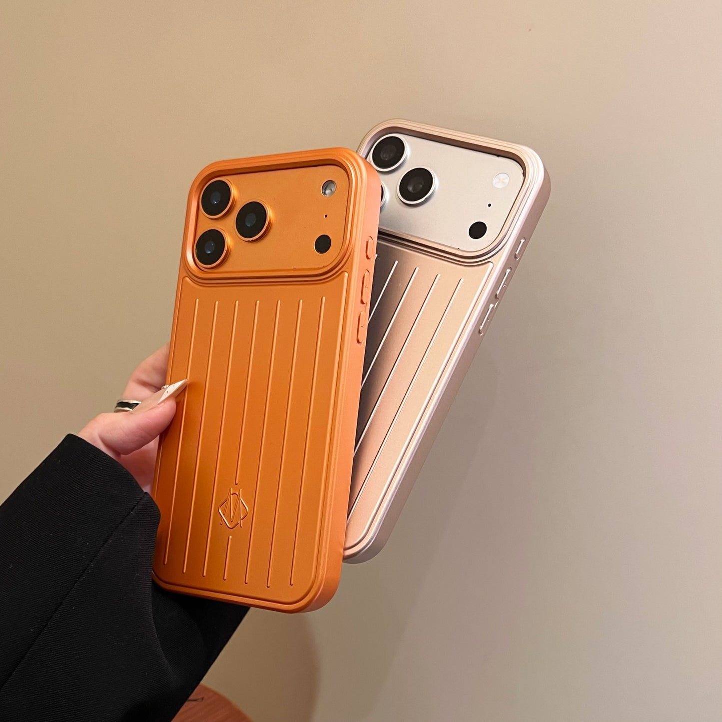 Suitcase-Inspired Ribbed Phone Case