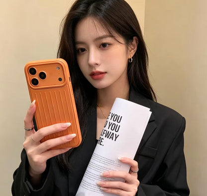 Suitcase-Inspired Ribbed Phone Case
